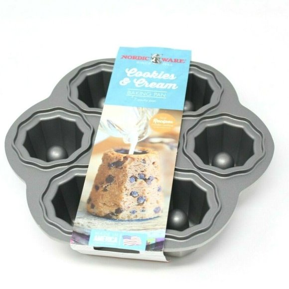 Nordic Ware Other - Nordic Ware Cast Bakeware Cookies & Cream Bundt Pan, Silver, 7 Cavity Cookie Pan